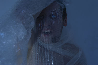 Close-up portrait of person in water