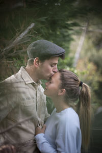 Man and woman looking at camera