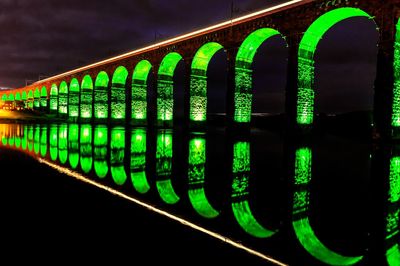 Close-up of illuminated lights at night