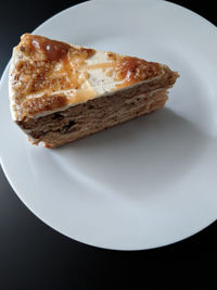 High angle view of bread in plate