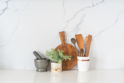 Potted plant on table