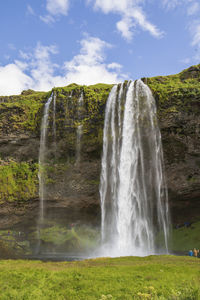 Scenic view of waterfall