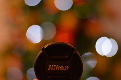 Close-up of defocused lights