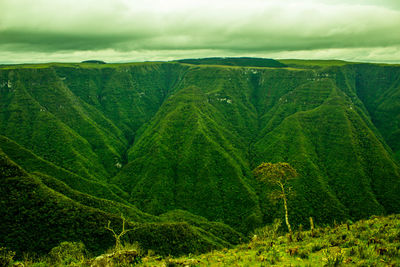 Scenic view of land against sky