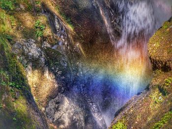 Scenic view of waterfall