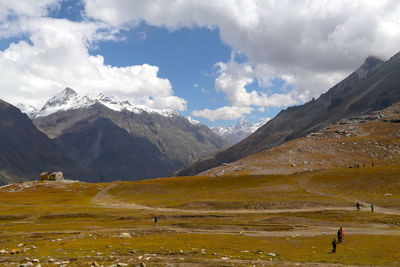 Scenic view of mountains against sky