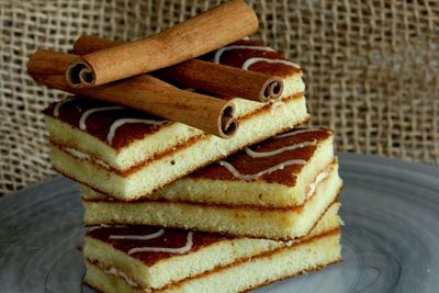 Close-up of cake on table