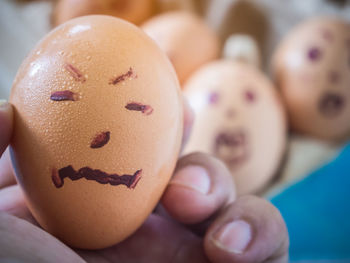 Close-up of easter eggs