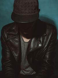 Close-up of wearing hat