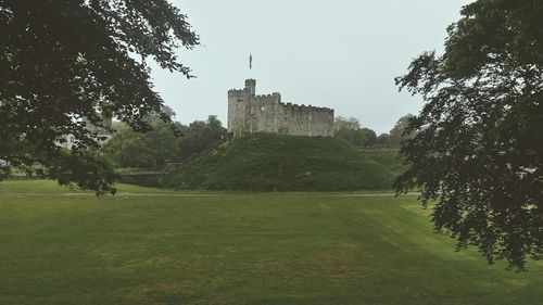 Built structure with lawn in background