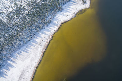 High angle view of sea and beach