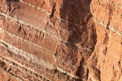 High angle view of red rock