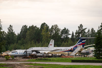 View of airport runway against sky