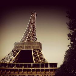 Low angle view of eiffel tower