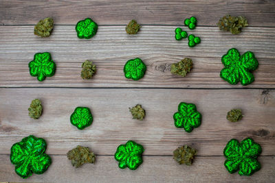 High angle view of food on table