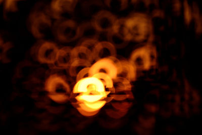 Close-up of illuminated fire at night