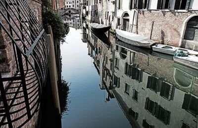 Reflection of buildings in water