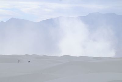 Scenic view of white sand dunes