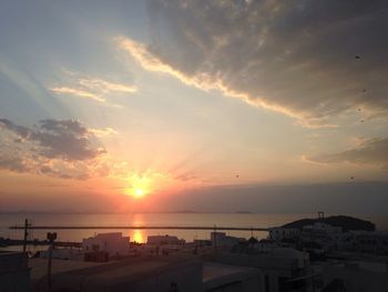 Scenic view of sea at sunset