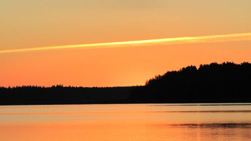 Scenic view of sea at sunset