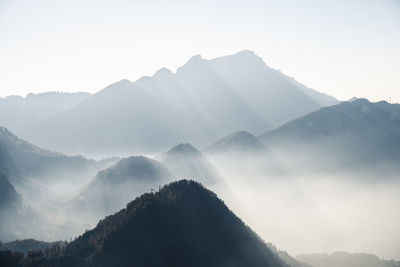 Scenic view of mountains against sky