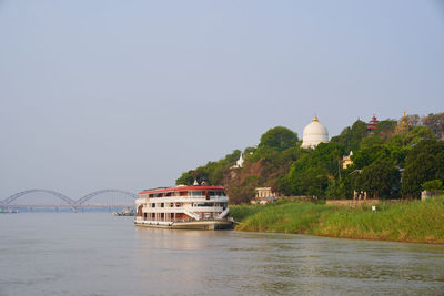 Scenic view of river against clear sky