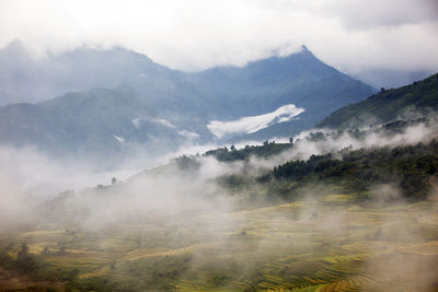 Scenic view of mountains against sky