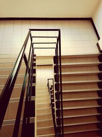 Low angle view of spiral stairs