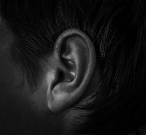 Close-up of boy ear