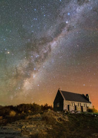 Low angle view of church of the good shepherd against sky