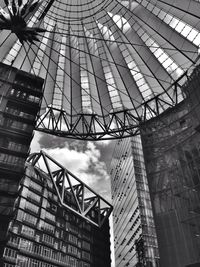 Low angle view of modern building against sky