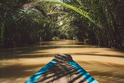 Cropped image of boat on river