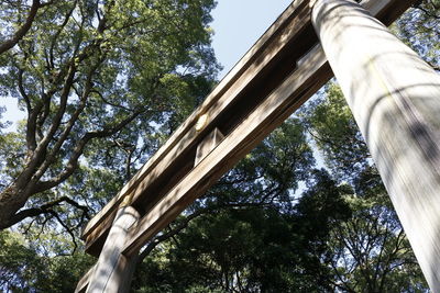 Low angle view of bridge against sky