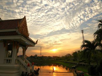 View of city at sunset