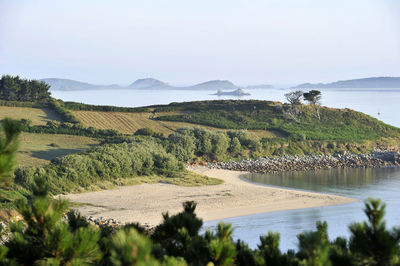 Scenic view of landscape against clear sky