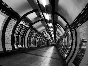 View of empty subway tunnel