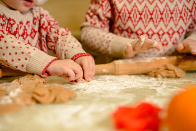 Portrait of boy playing with toy blocks at home