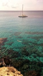 View of boats in sea