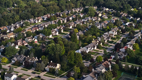 High angle view of townscape