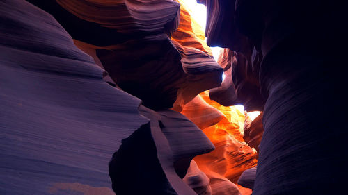 Low angle view of rock formations