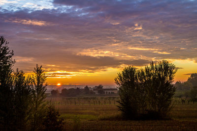 Scenic view of landscape against cloudy sky