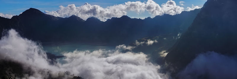 Panoramic view of mountains against sky