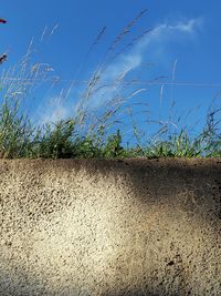 Surface level of road against sky