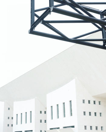 LOW ANGLE VIEW OF BUILDINGS AGAINST CLEAR SKY