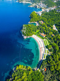 High angle view of sea against sky