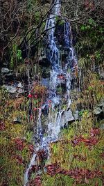 Water flowing through rocks