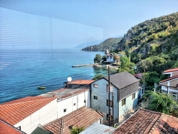 View of sea against blue sky