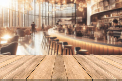 Close-up of wooden table