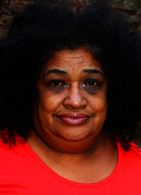 Close-up portrait of smiling woman