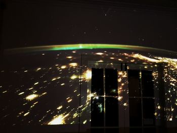 Illuminated lights at night